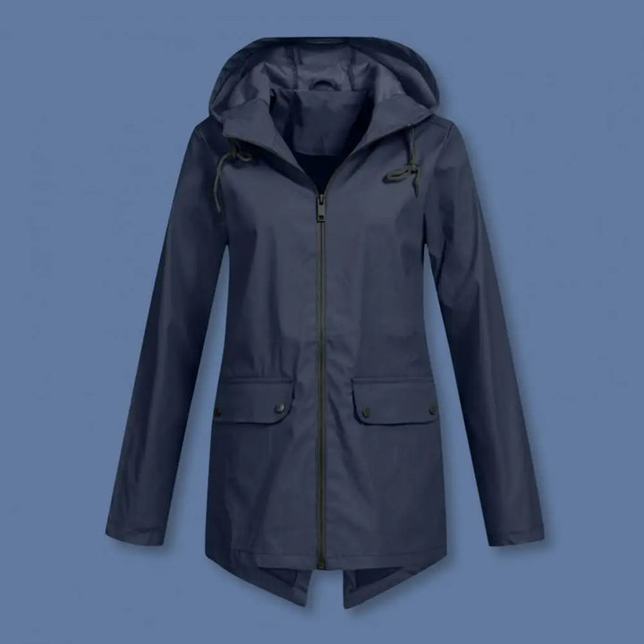 Venetia | Winddichte halflange regenjas dames met capuchon-Zomer Jassen-Calora-Marineblauw-S-Calora