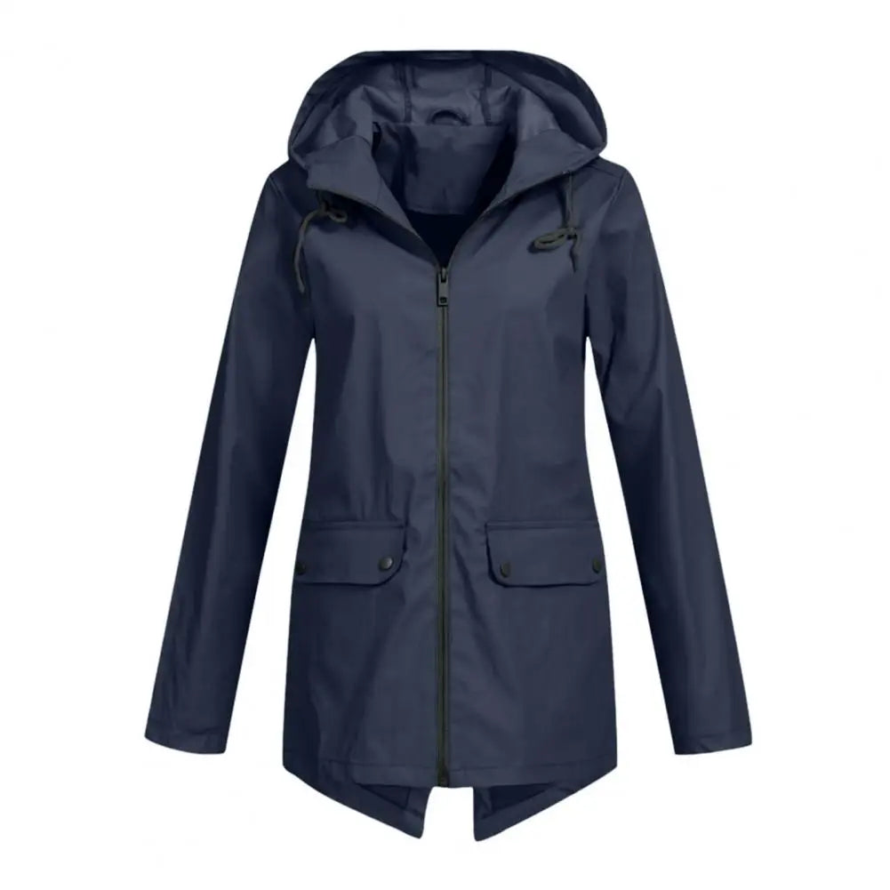 Venetia | Winddichte halflange regenjas dames met capuchon-Zomer Jassen-Calora-Zwart-S-Calora