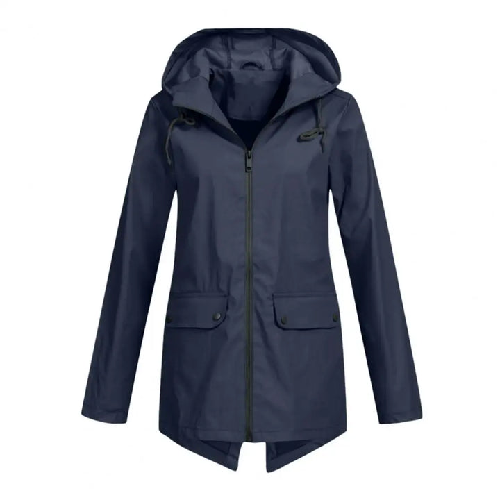 Venetia | Winddichte halflange regenjas dames met capuchon-Zomer Jassen-Calora-Zwart-S-Calora