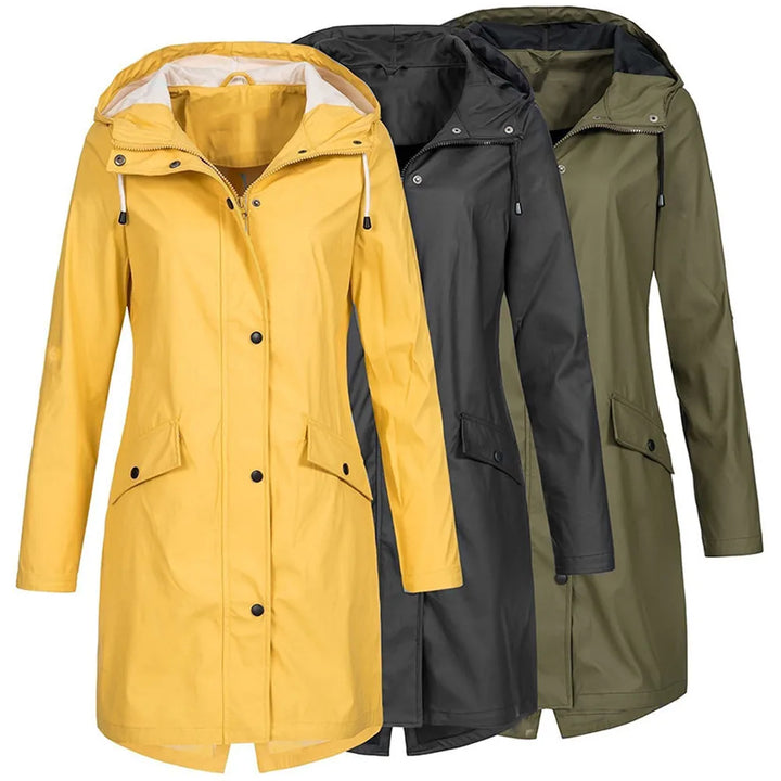 Vera | Waterdichte, winddichte regenjas voor dames-Zomer Jassen-Calora-Legergroen-S-Calora