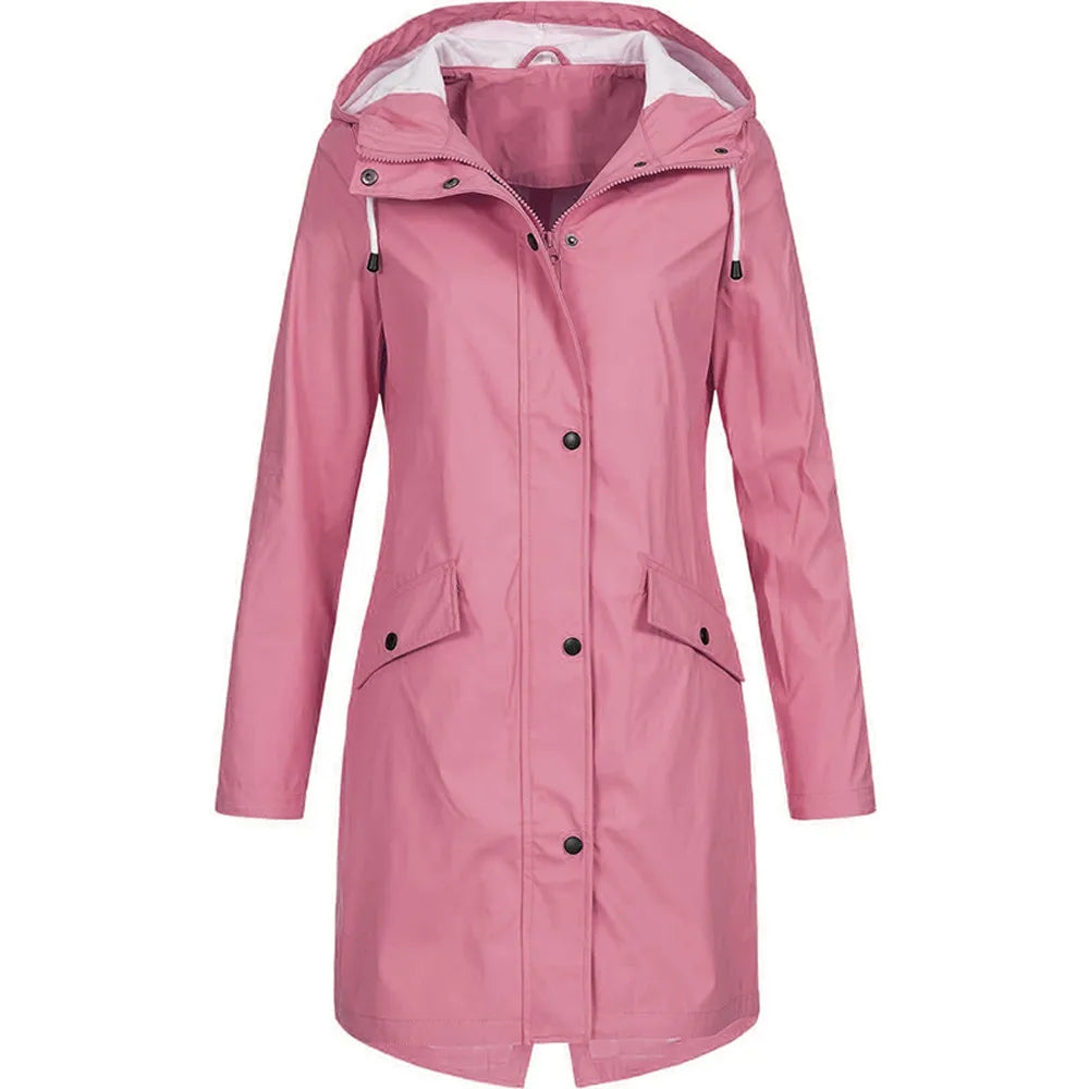 Vera | Waterdichte, winddichte regenjas voor dames-Zomer Jassen-Calora-Roze-S-Calora