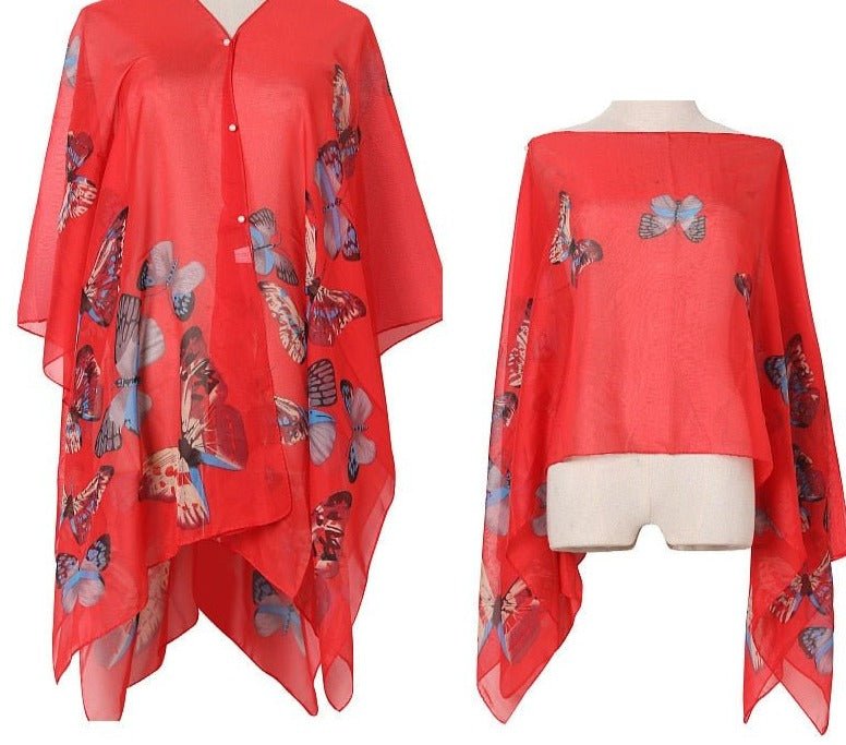 Verenia | Bikini Strand Kimono-Zwemkleding-Calora-Rood-Één maat-Calora