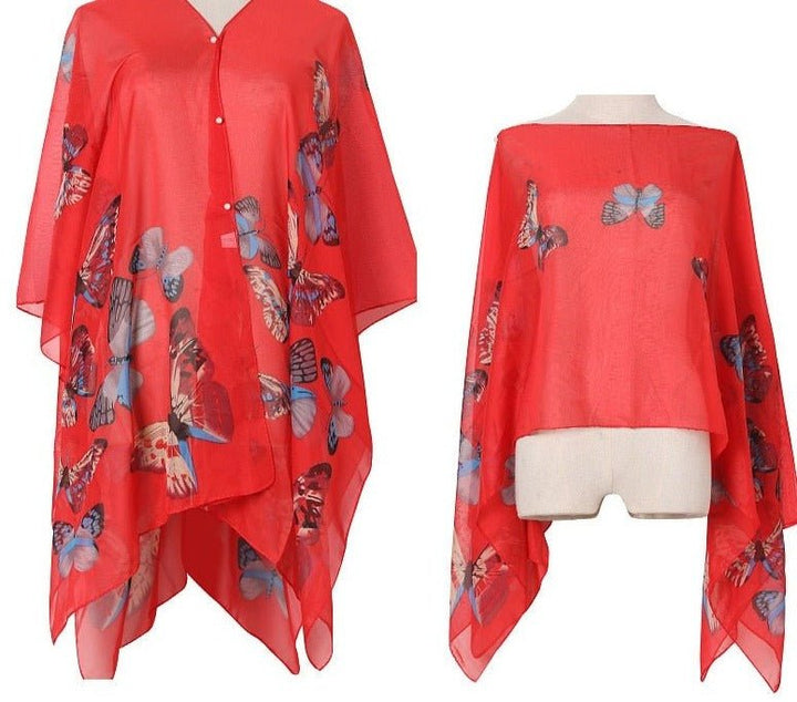 Verenia | Bikini Strand Kimono-Zwemkleding-Calora-Rood-Één maat-Calora