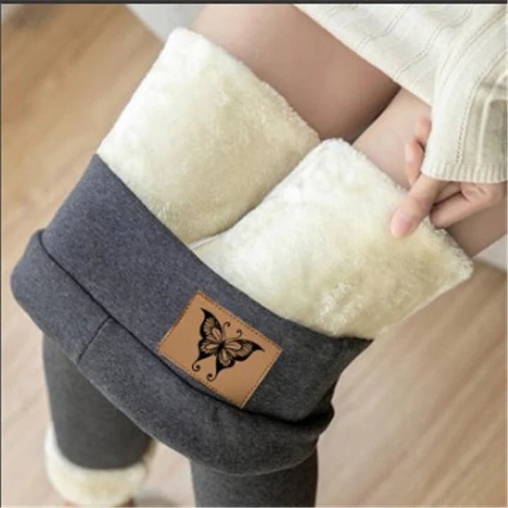 Vernova | Warme Hoge Waist Legging Yoga Broek-Sportkleding & Accessoires-Calora-Grijs Vlinder-S-Calora