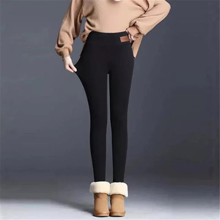 Vernova | Warme Hoge Waist Legging Yoga Broek-Sportkleding & Accessoires-Calora-Zwart Kat-S-Calora