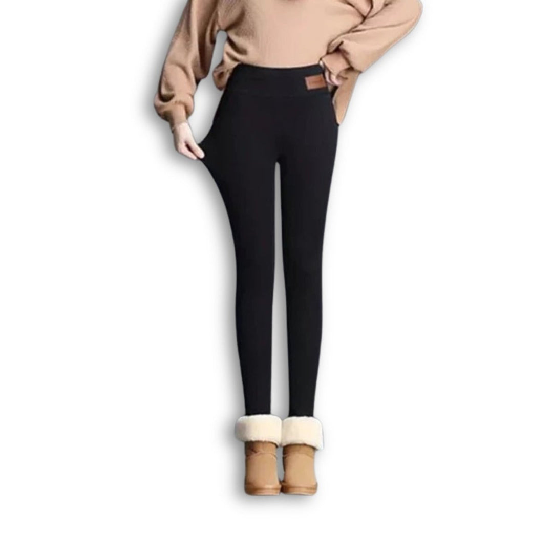 Vernova | Warme Hoge Waist Legging Yoga Broek-Sportkleding & Accessoires-Calora-Zwart Kat-S-Calora