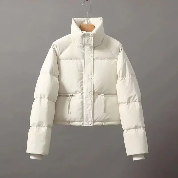 Veronique | Dames winterjas met opstaande kraag-Zomer Jassen-Calora-Wit-M-Calora