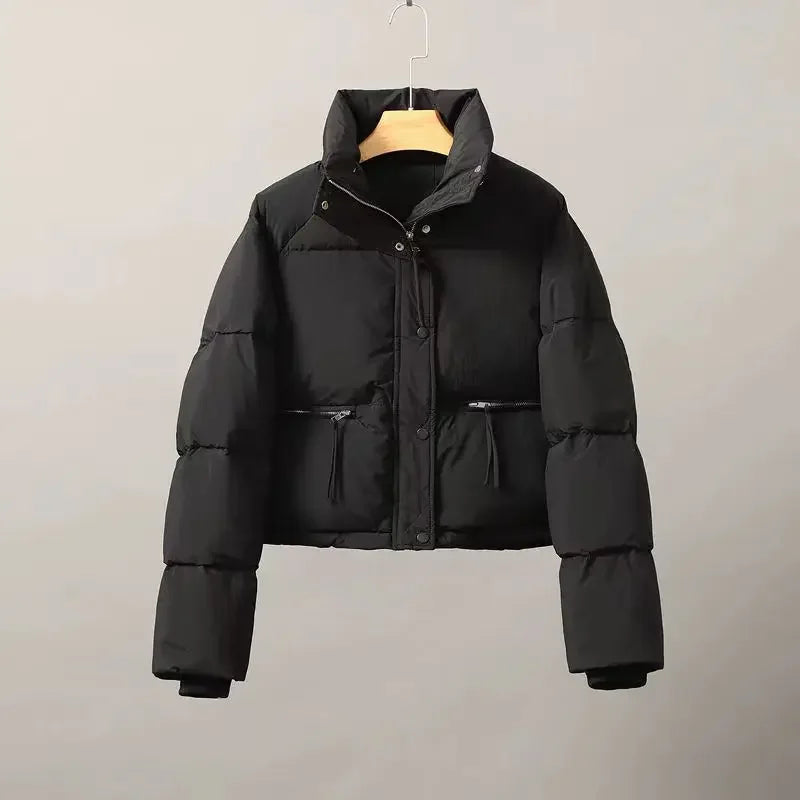 Veronique | Dames winterjas met opstaande kraag-Zomer Jassen-Calora-Zwart-M-Calora