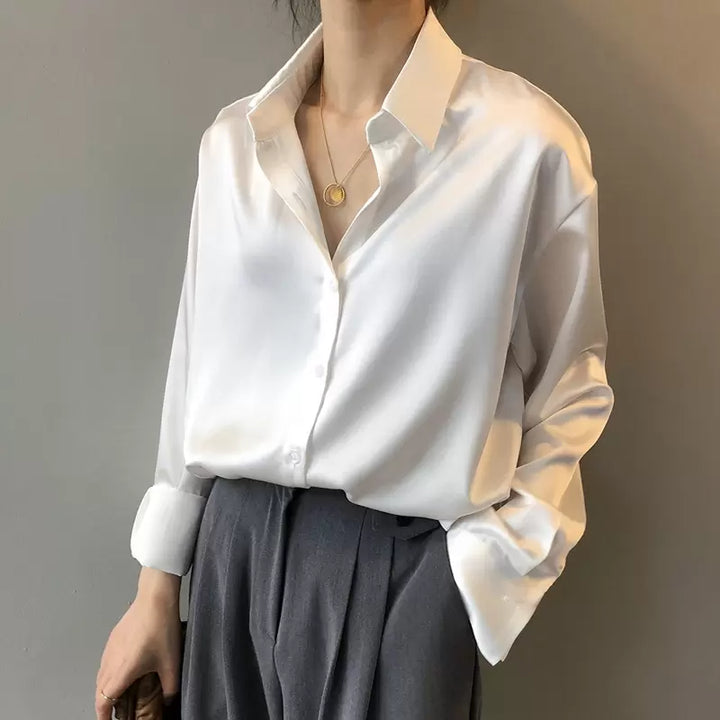 CALORA_ Versalina | Luxe nette Blouse van Zijden