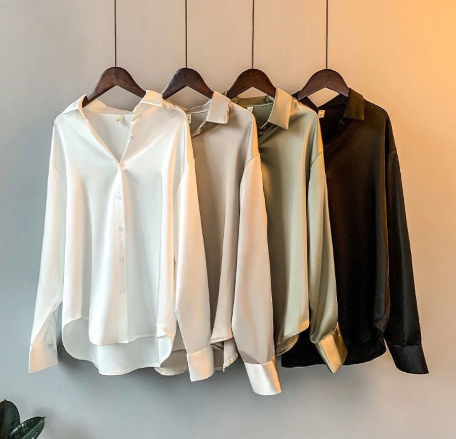 CALORA_ Versalina | Luxe nette Blouse van Zijden