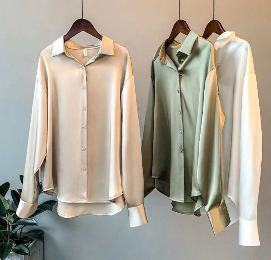 CALORA_ Versalina | Luxe nette Blouse van Zijden