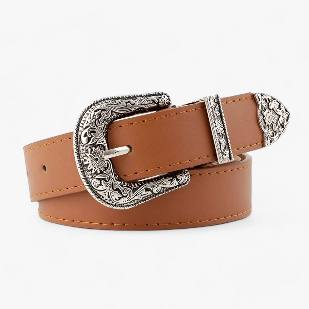 Verstelbare Boho Western Leren Riem voor Dames - Vintage Stijl & Duurzaam Design-Handtassen-Calora-Koffie 2.8 cm-Calora