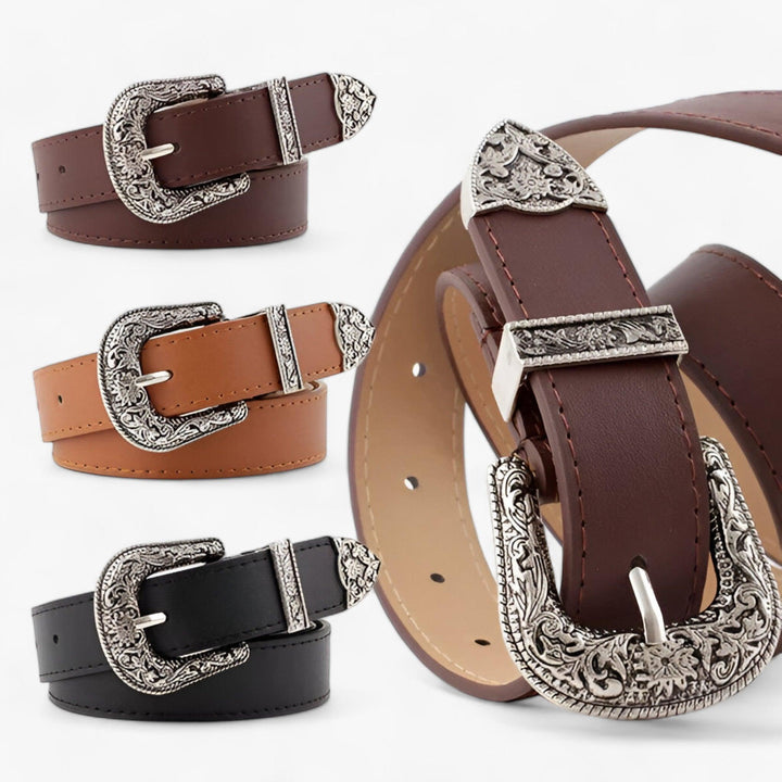 Verstelbare Boho Western Leren Riem voor Dames - Vintage Stijl & Duurzaam Design-Handtassen-Calora-Marine 2.8 cm-Calora