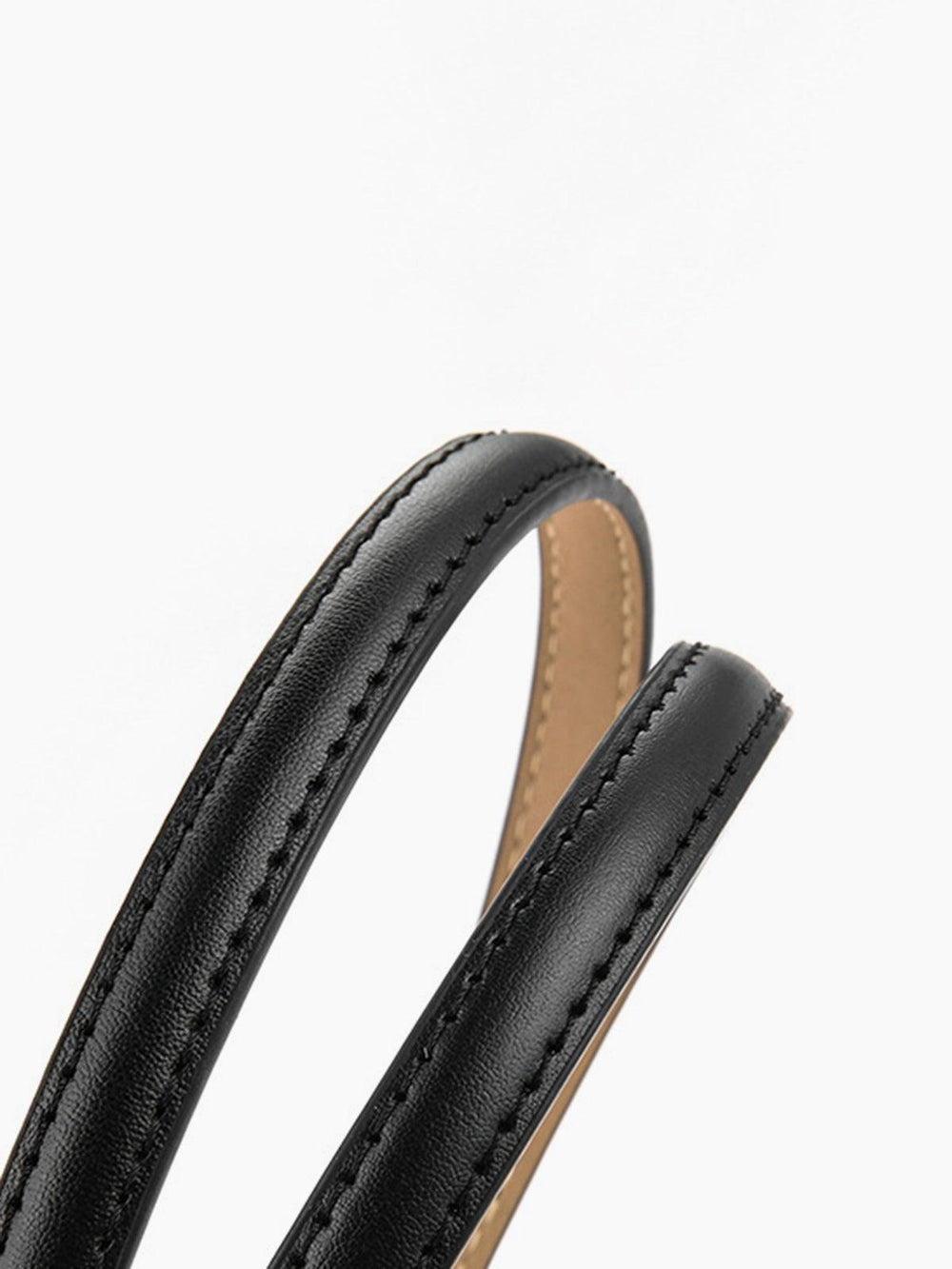 Verstelbare Slanke Leren Riem voor Elegante Outfits-Handtassen-Calora-Zwart-One Size-Calora