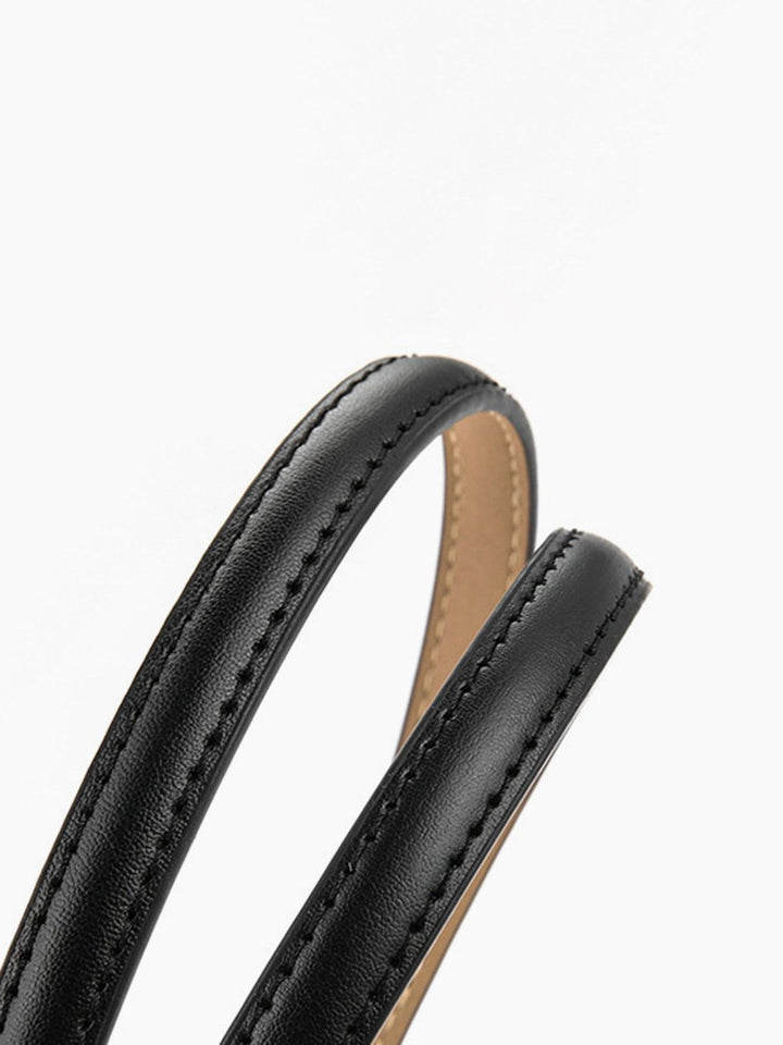 Verstelbare Slanke Leren Riem voor Elegante Outfits-Handtassen-Calora-Zwart-One Size-Calora