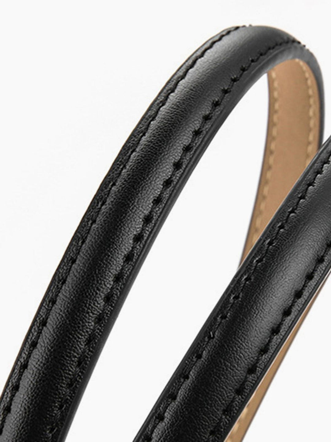 Verstelbare Slanke Leren Riem voor Elegante Outfits-Handtassen-Calora-Zwart-One Size-Calora