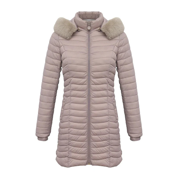 Victoire | Lichtgewicht gewatteerde jas met capuchon en zakken-Zomer Jassen-Calora-Beige-S-Calora