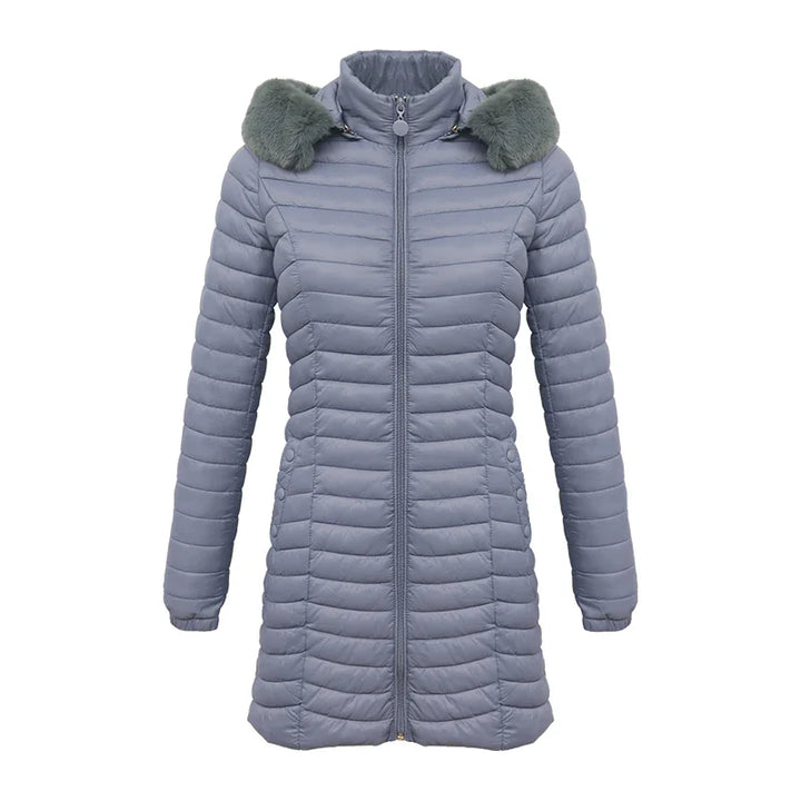 Victoire | Lichtgewicht gewatteerde jas met capuchon en zakken-Zomer Jassen-Calora-Blauw-S-Calora