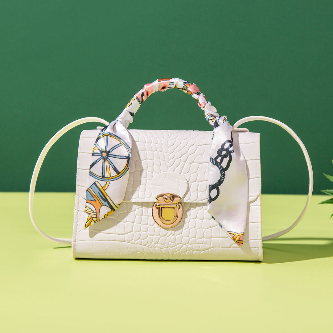 CALORA_ Vierkante Cross-Body Handtas met Bloemenpatroon