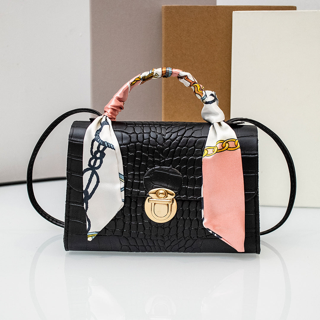 CALORA_ Vierkante Cross-Body Handtas met Bloemenpatroon