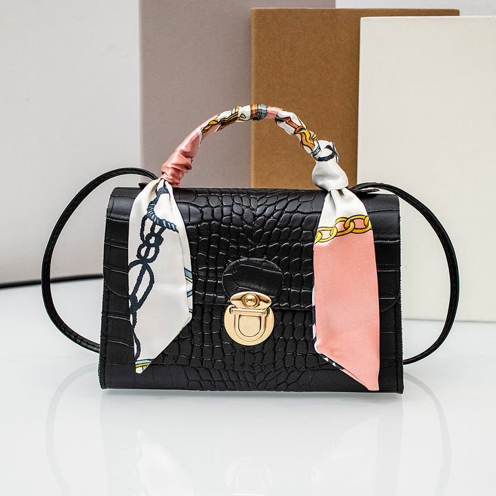 CALORA_ Vierkante Cross-Body Handtas met Bloemenpatroon