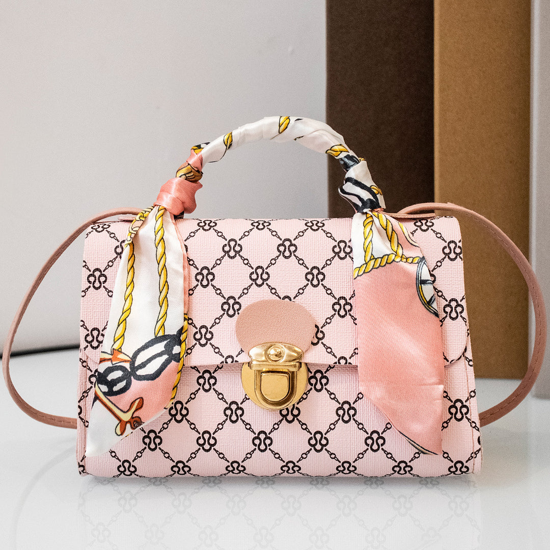 CALORA_ Vierkante Cross-Body Handtas met Bloemenpatroon