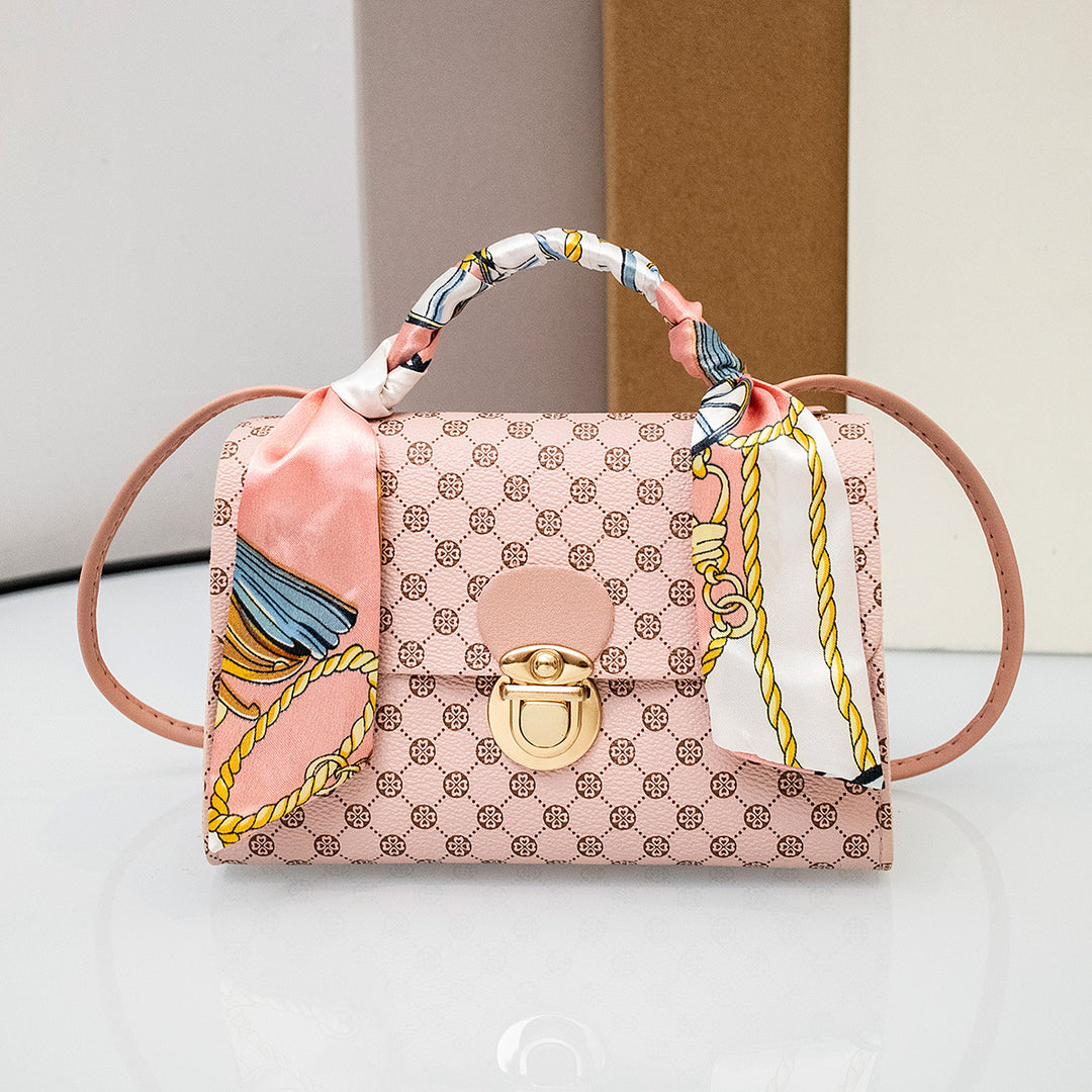 CALORA_ Vierkante Cross-Body Handtas met Bloemenpatroon
