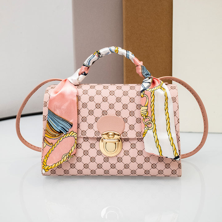 CALORA_ Vierkante Cross-Body Handtas met Bloemenpatroon