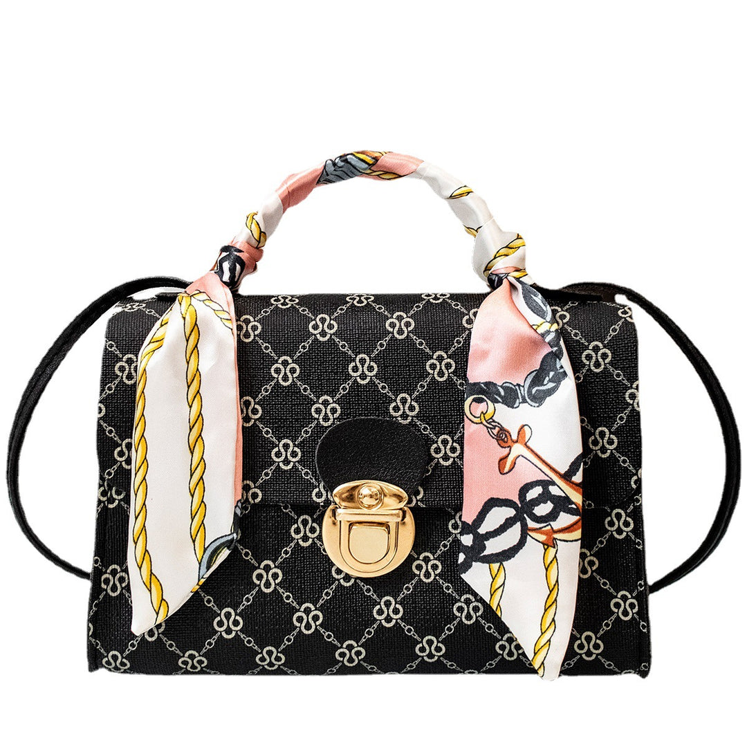 CALORA_ Vierkante Cross-Body Handtas met Bloemenpatroon