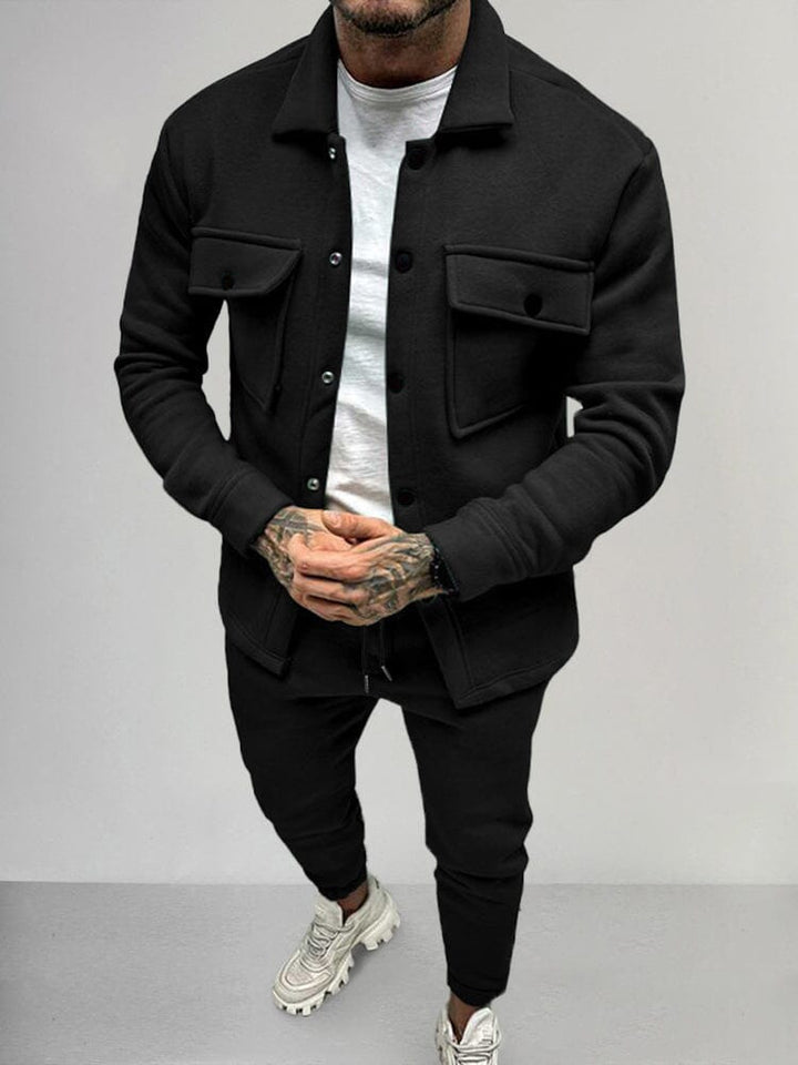 CALORA_ Vincenzo & Co | 2-delige Suede Set Overhemd en Pantalon