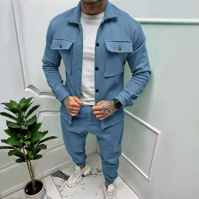 CALORA_ Vincenzo & Co | 2-delige Suede Set Overhemd en Pantalon