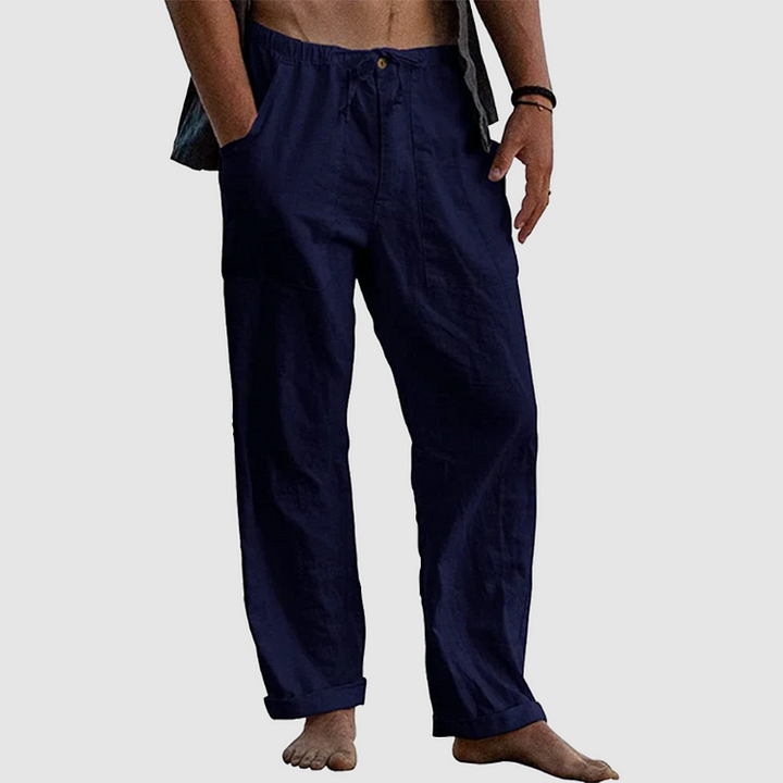 CALORA_ Vincenzo & Co | Luchtige Linnen Strandbroek Relaxed Fit
