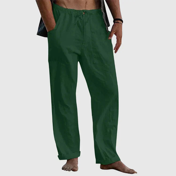 CALORA_ Vincenzo & Co | Luchtige Linnen Strandbroek Relaxed Fit