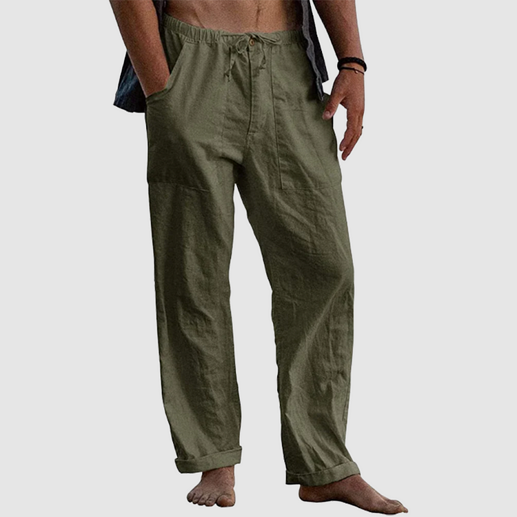 CALORA_ Vincenzo & Co | Luchtige Linnen Strandbroek Relaxed Fit