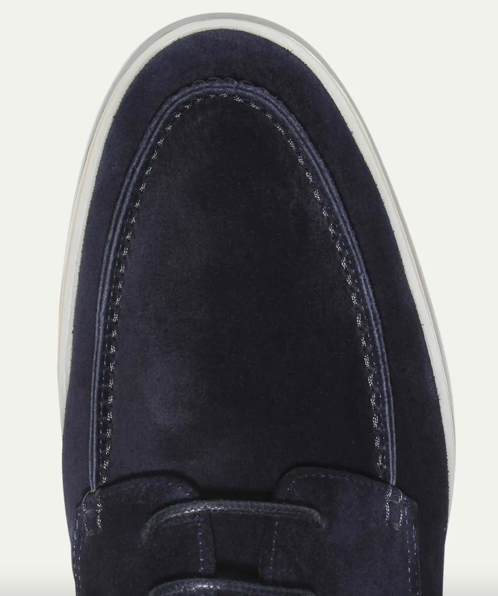 Vincenzo | Comfortabele Suede Leren Loafers witte zool-Loafers-Calora-Donkerblauw-39-Calora