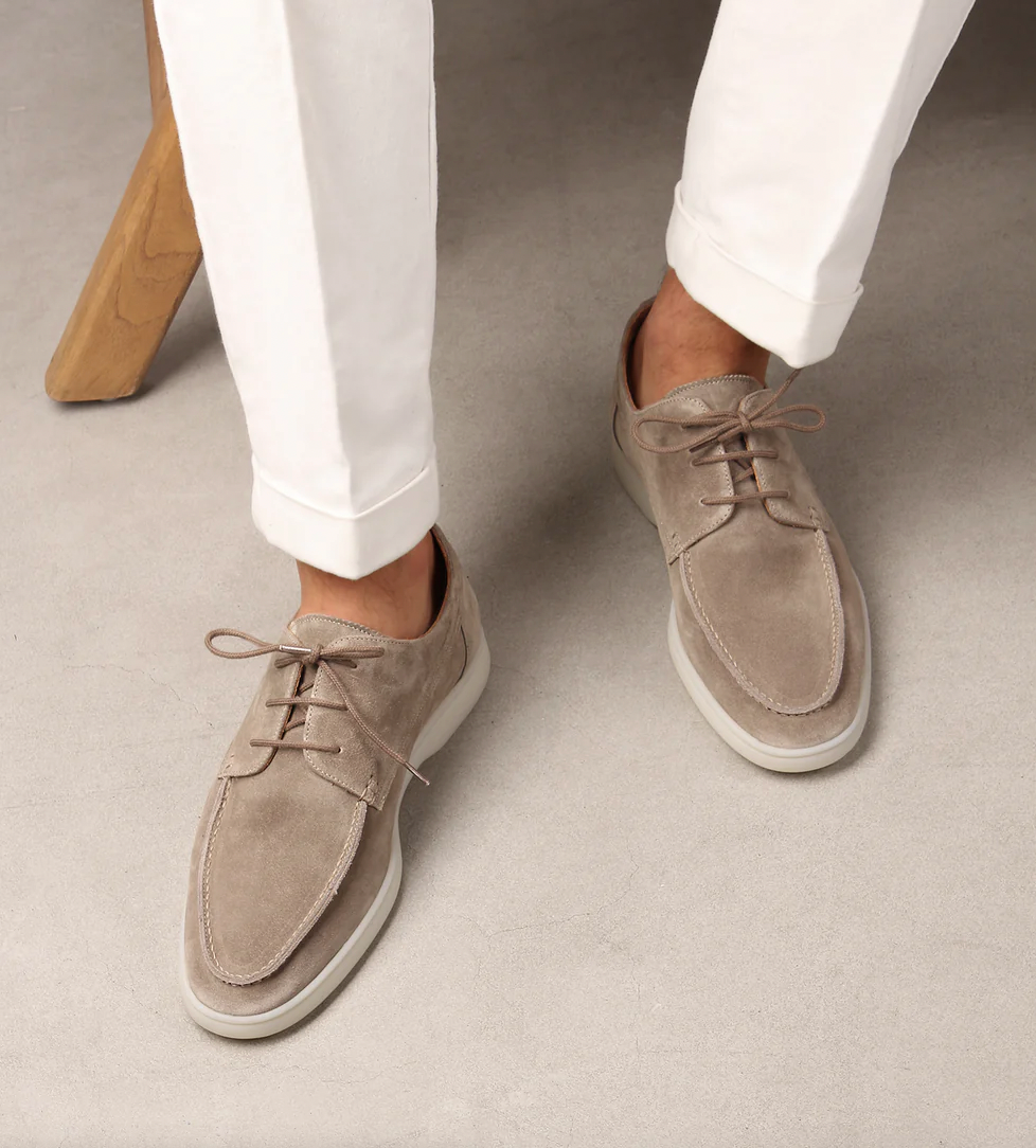 Vincenzo | Comfortabele Suede Leren Loafers witte zool-Loafers-Calora-Donkerblauw-39-Calora