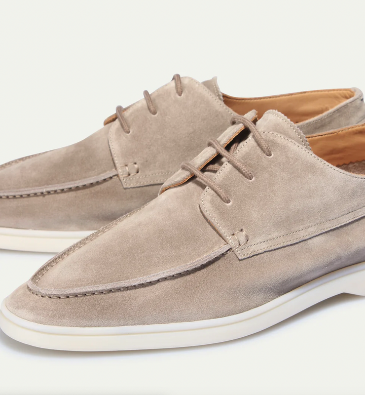 Vincenzo | Comfortabele Suede Leren Loafers witte zool-Loafers-Calora-Donkerblauw-39-Calora
