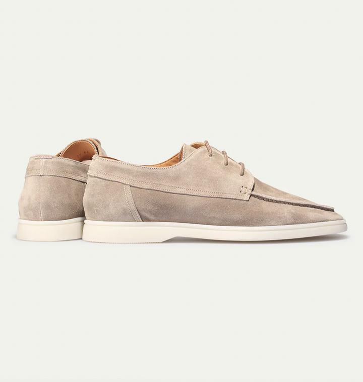 Vincenzo | Comfortabele Suede Leren Loafers witte zool-Loafers-Calora-Donkerblauw-39-Calora