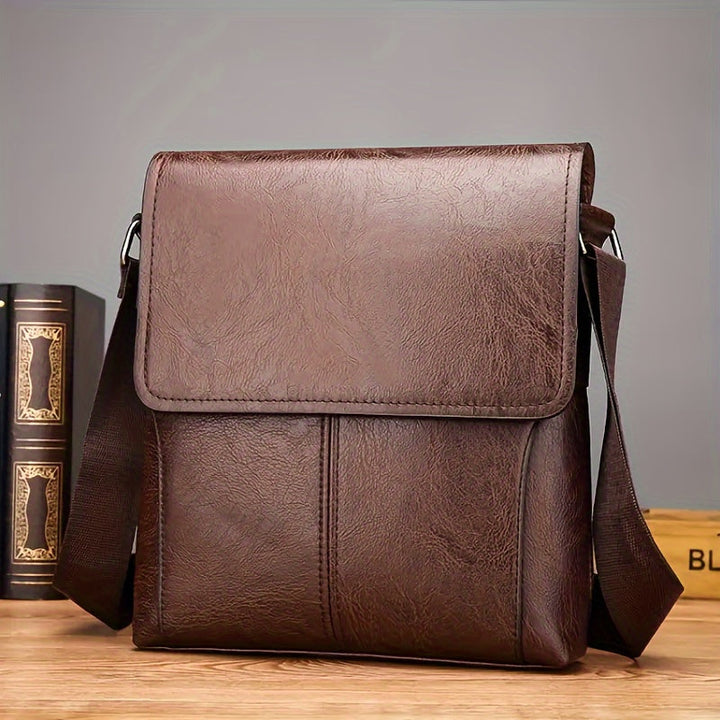 Vintage Luxe Leren Schoudertas-Schoudertassen-Calora-Bruin-Calora