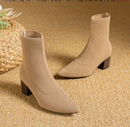Vionna | Elegante dameslaarzen met hoge hak-Laarzen-Calora-Beige-32-Calora
