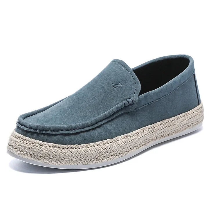 Vireo | fluweel-suède canvas slip-on Loafers-Loafers-Calora-Blauw-39-Calora