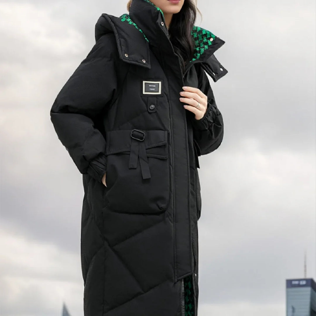 Vivana | Lange dikke warme katoenen winterparka voor dames-Zomer Jassen-Calora-Wit-S-Calora
