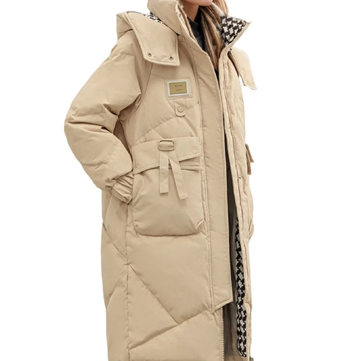 Vivana | Lange dikke warme katoenen winterparka voor dames-Zomer Jassen-Calora-Wit-S-Calora
