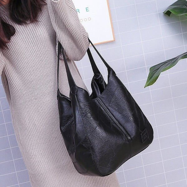 Vivanta | Grote Vegan Leren Tas-Handtassen-Calora-Zwart-Calora