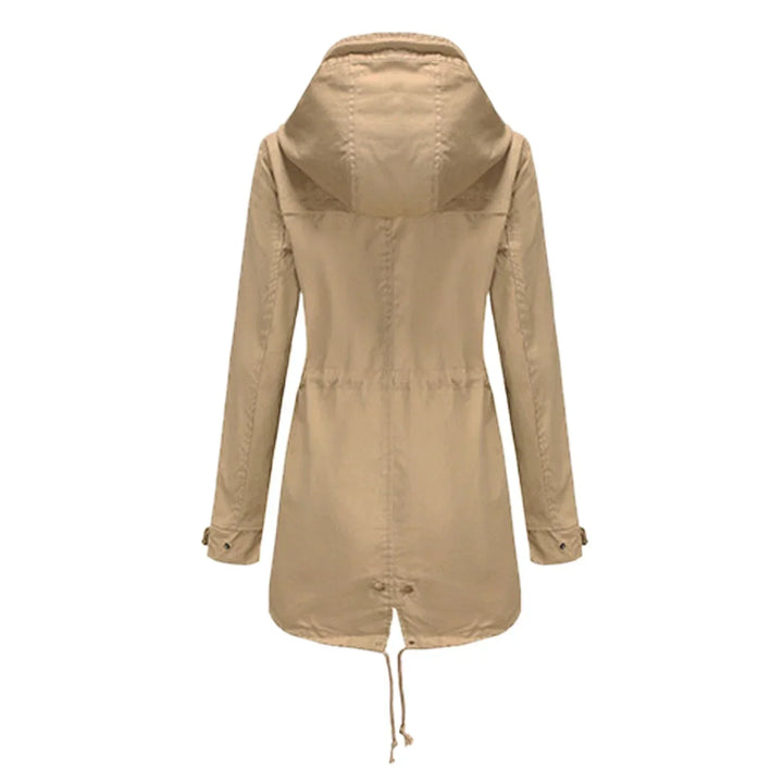 Vivian | Dames Lichte Lange Waterdichte regenjas-Zomer Jassen-Calora-Beige-S-Calora
