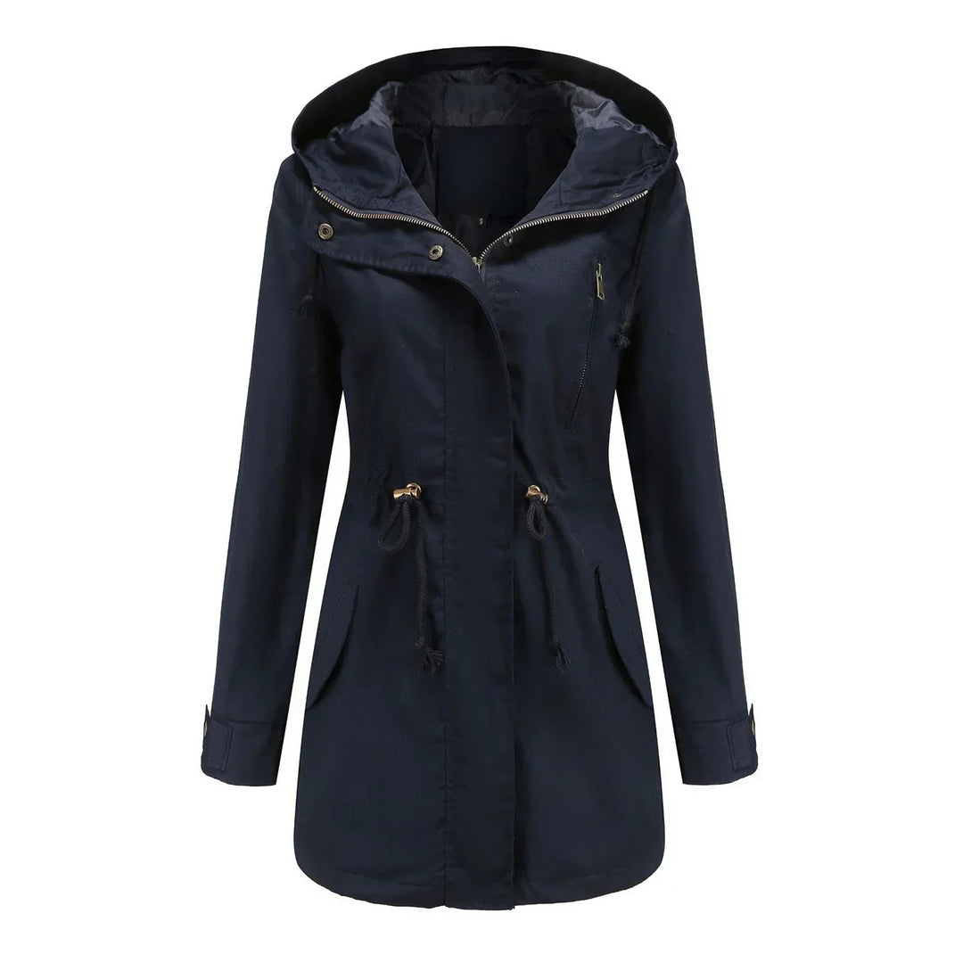 Vivian | Dames Lichte Lange Waterdichte regenjas-Zomer Jassen-Calora-Blauw-S-Calora