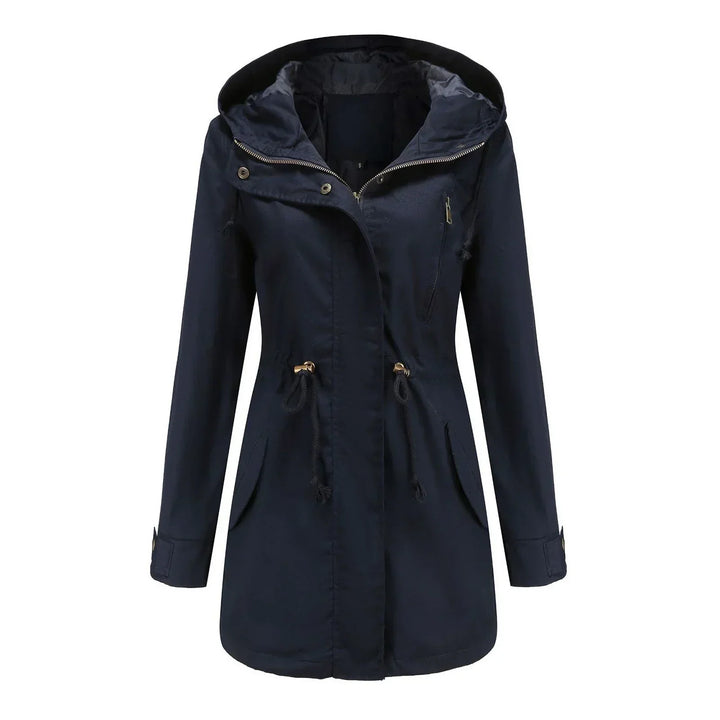 Vivian | Dames Lichte Lange Waterdichte regenjas-Zomer Jassen-Calora-Blauw-S-Calora