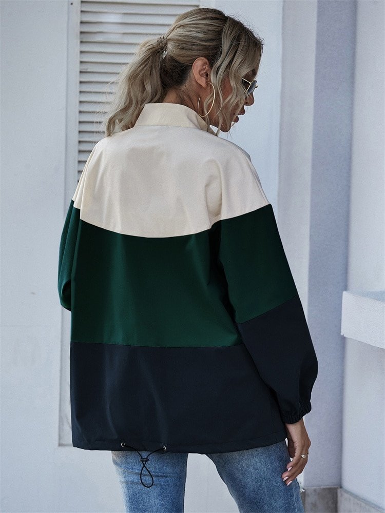 Vivienne | Stijlvolle Dames herfst regenjas-Zomer Jassen-Calora-Wit groen zwart-S-Calora