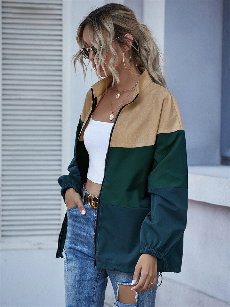 Vivienne | Stijlvolle Dames herfst regenjas-Zomer Jassen-Calora-Wit groen zwart-S-Calora