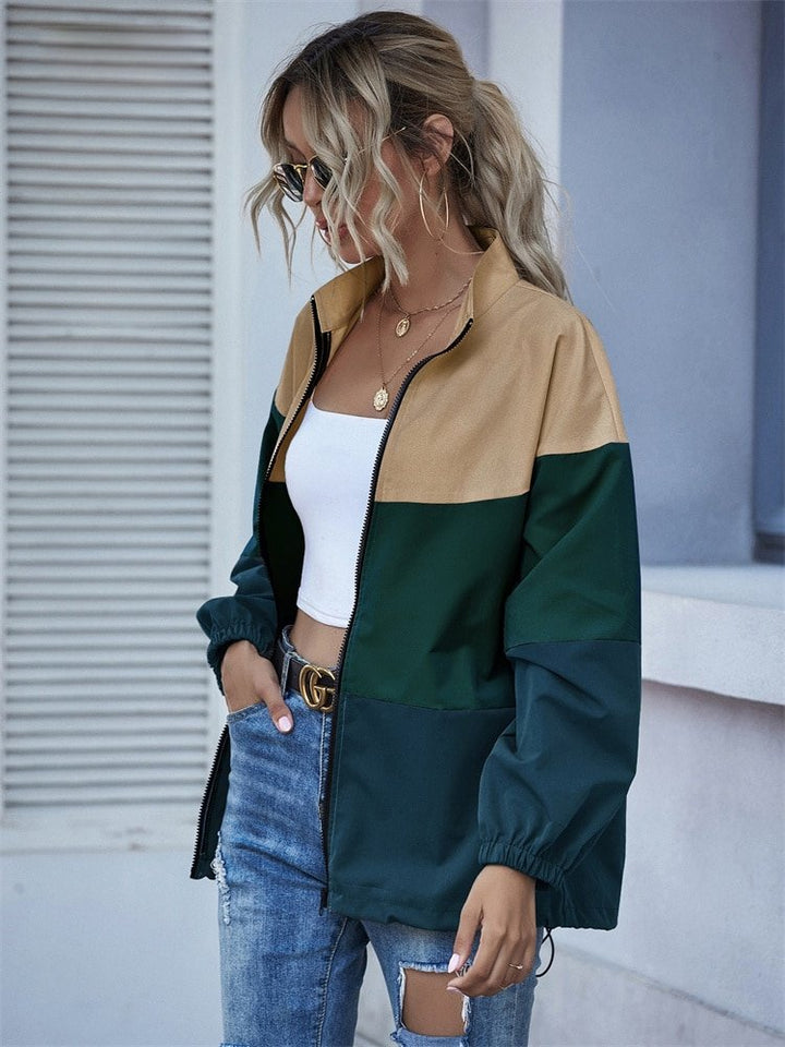 Vivienne | Stijlvolle Dames herfst regenjas-Zomer Jassen-Calora-Wit groen zwart-S-Calora